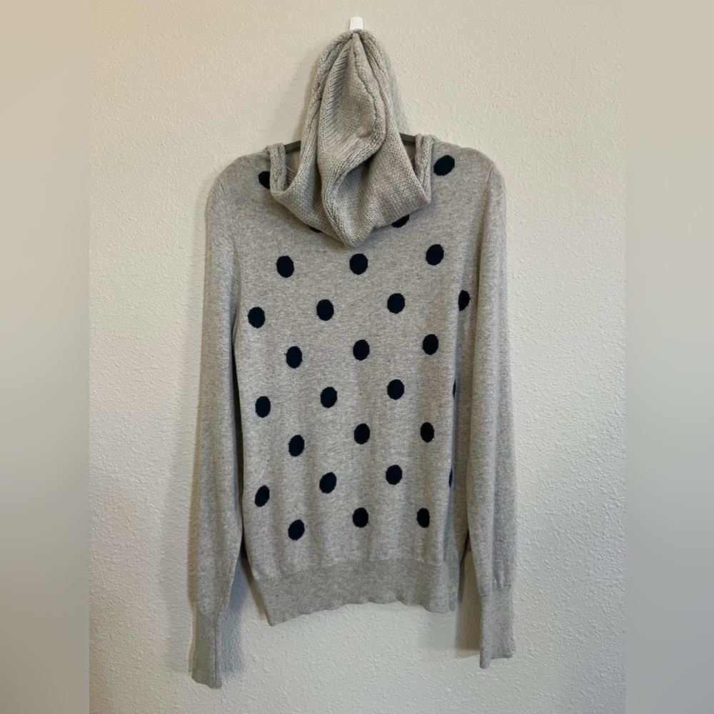 Anthropologie Yoon Polka Dot Hooded Knit wool cashmere Sweater large - Picture 4 of 7